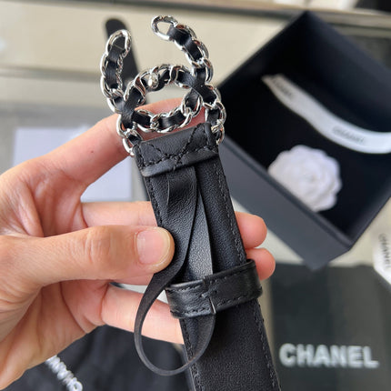 CHANEL 26S BELT 30 MM IN BLACK CALFSKIN 652633