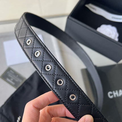 CHANEL 26S BELT 30 MM IN BLACK CALFSKIN 652633