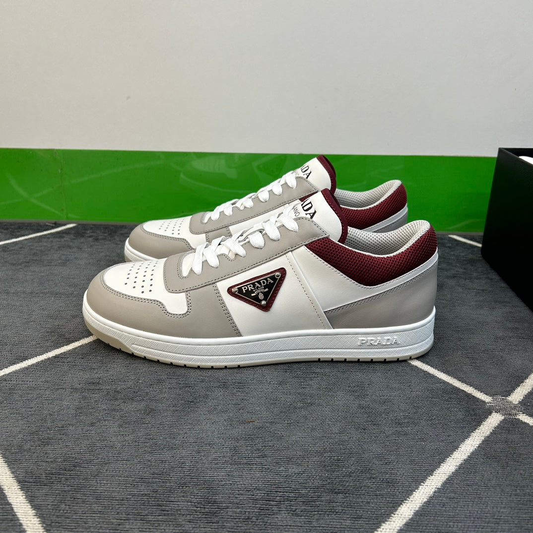 PRA DOWNTOWN WHITE MIX GREY AND RED LEATHER SNEAKER
