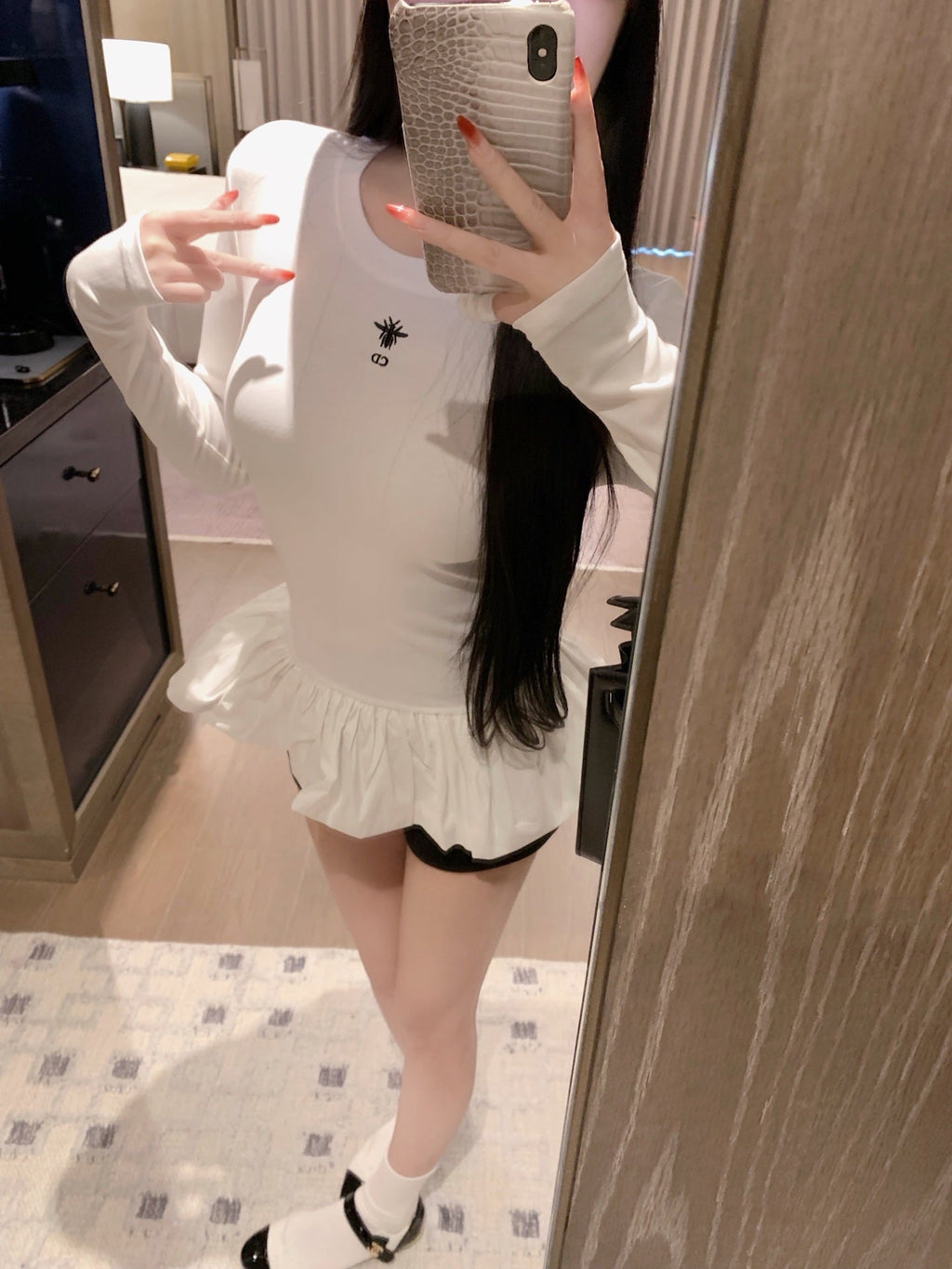 DIOR 25S LONG-SLEEVE PEPLUM T-SHIRT STYLE 185