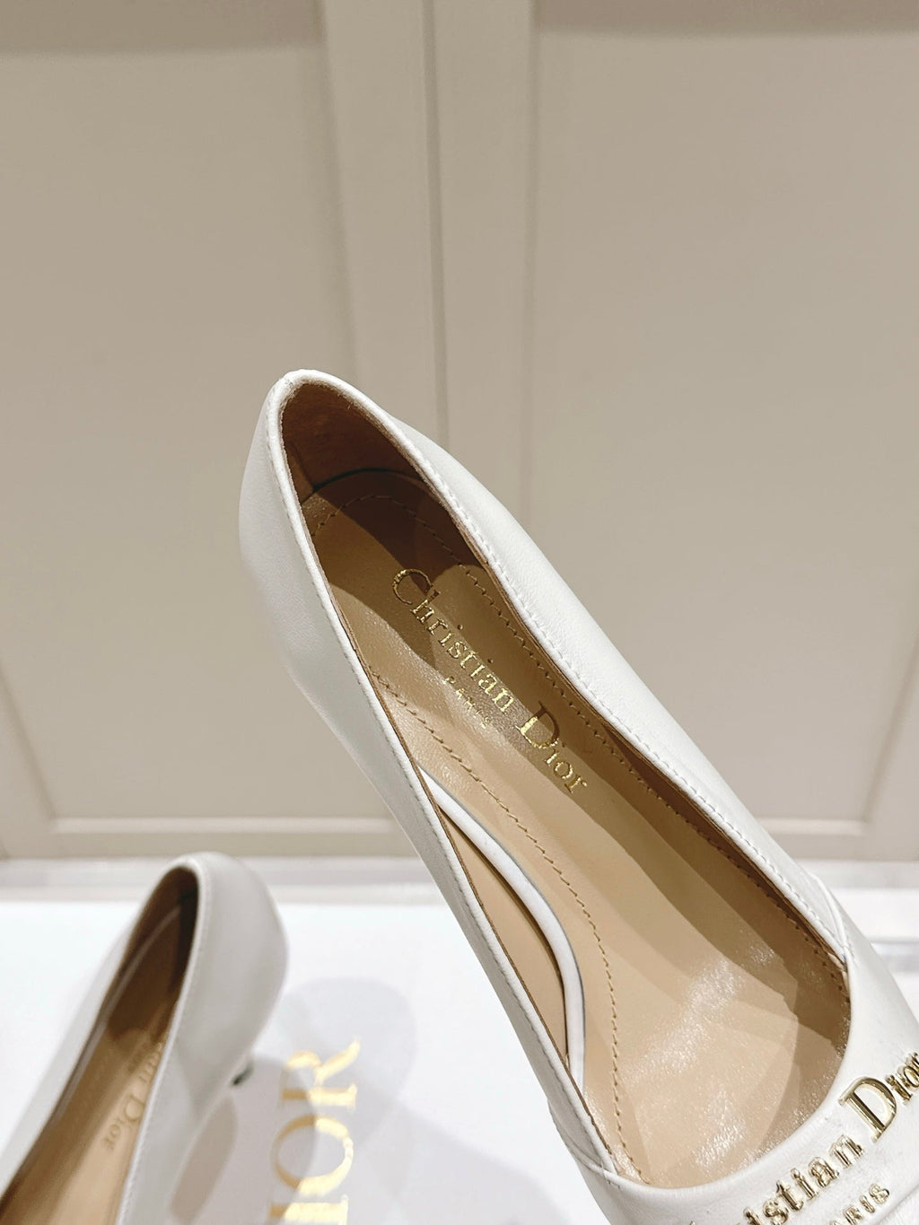 MY DD 25S POINTED TOE PUMP 50MM IN WHITE CALFSKIN