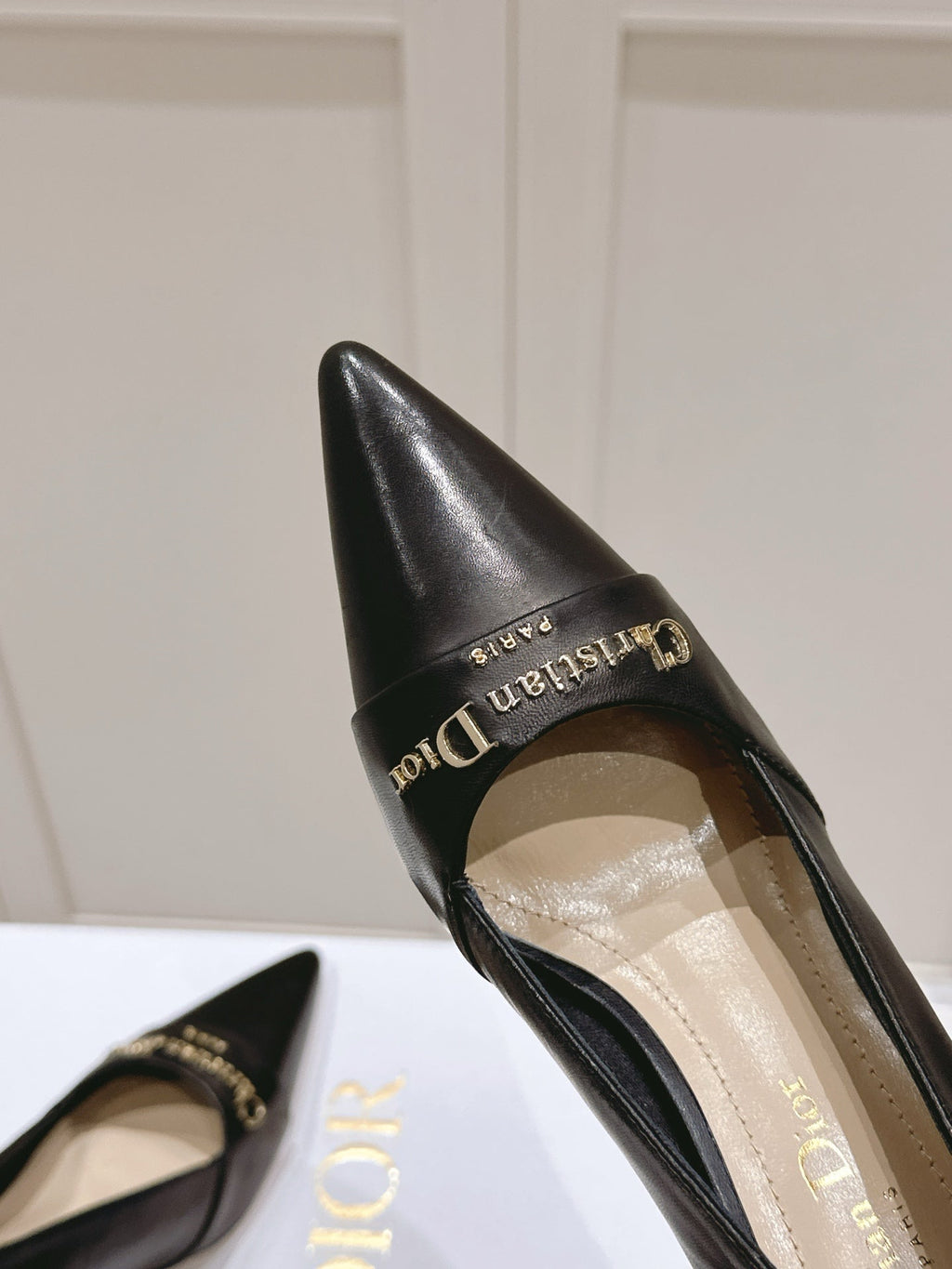 MY DD 25S POINTED TOE PUMP 50MM IN BLACK CALFSKIN