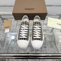 BURBERRY 26S VINTAGE CHECK SNEAKERS IN BROWN AND BLACK CANVAS