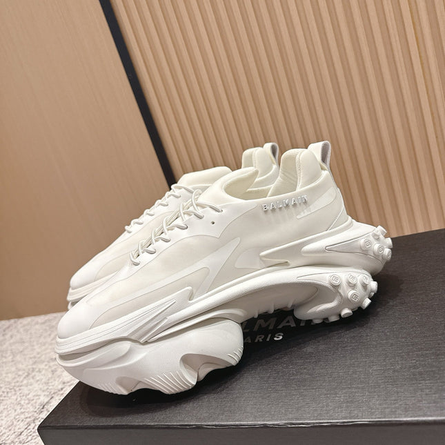 BALMAIN 26S SNEAKERS 60 MM IN WHITE CALFSKIN