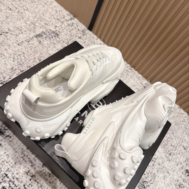 BALMAIN 26S SNEAKERS 60 MM IN WHITE CALFSKIN
