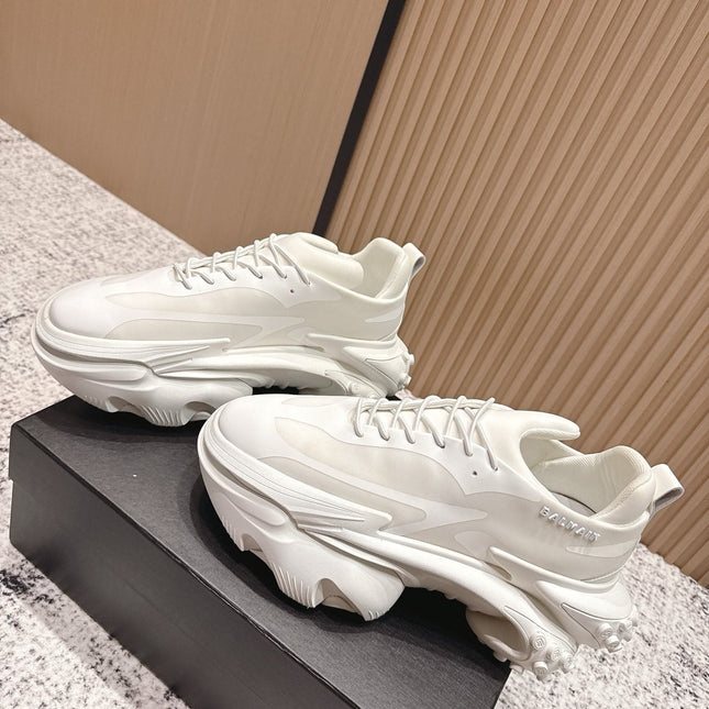BALMAIN 26S SNEAKERS 60 MM IN WHITE CALFSKIN