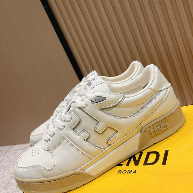 FENDI 25S MATCH SNEAKERS IN CREAM WHITE CALFSKIN STYLE 13