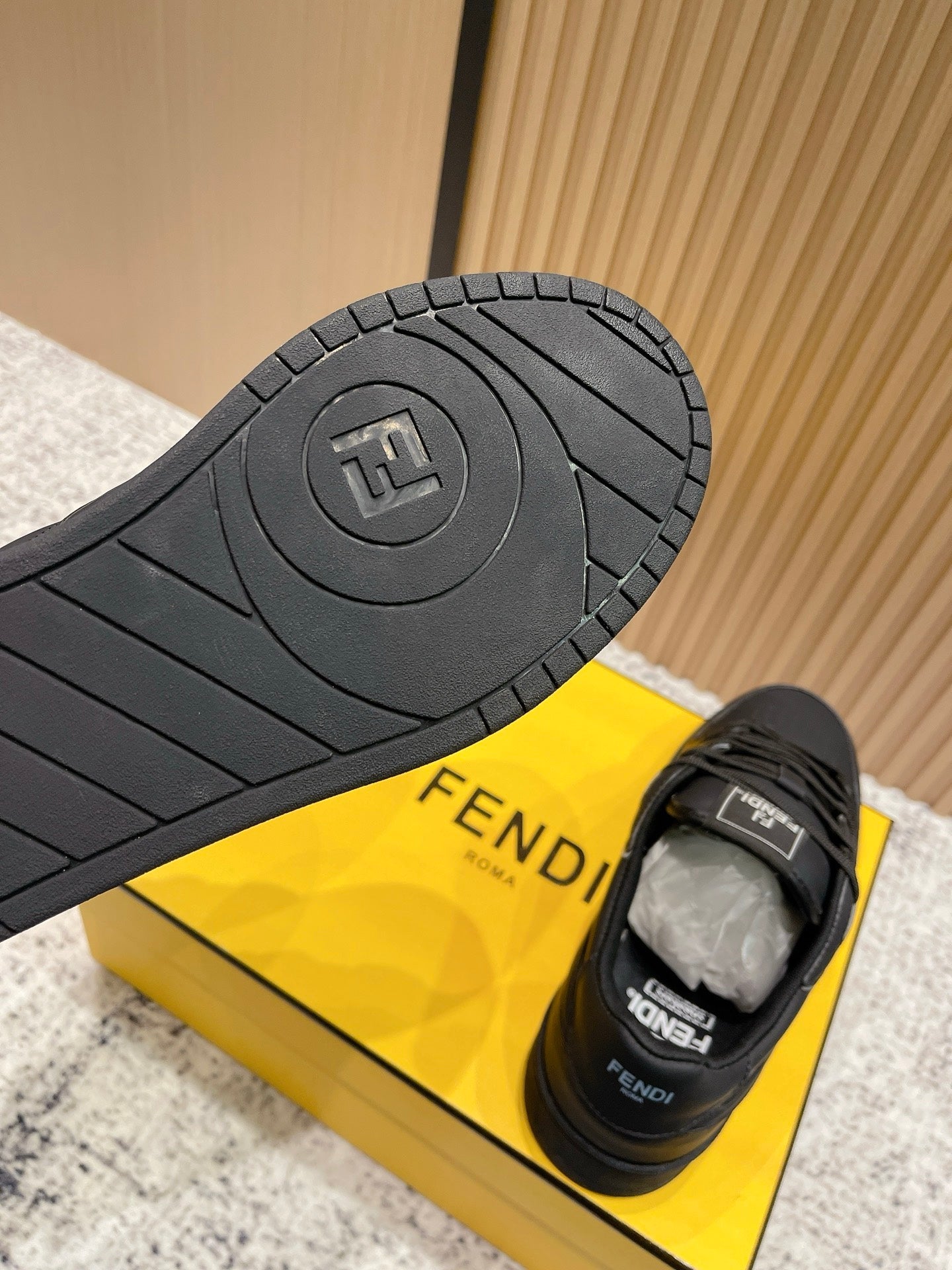 FENDI 25S MATCH SNEAKERS IN BLACK CALFSKIN STYLE 12
