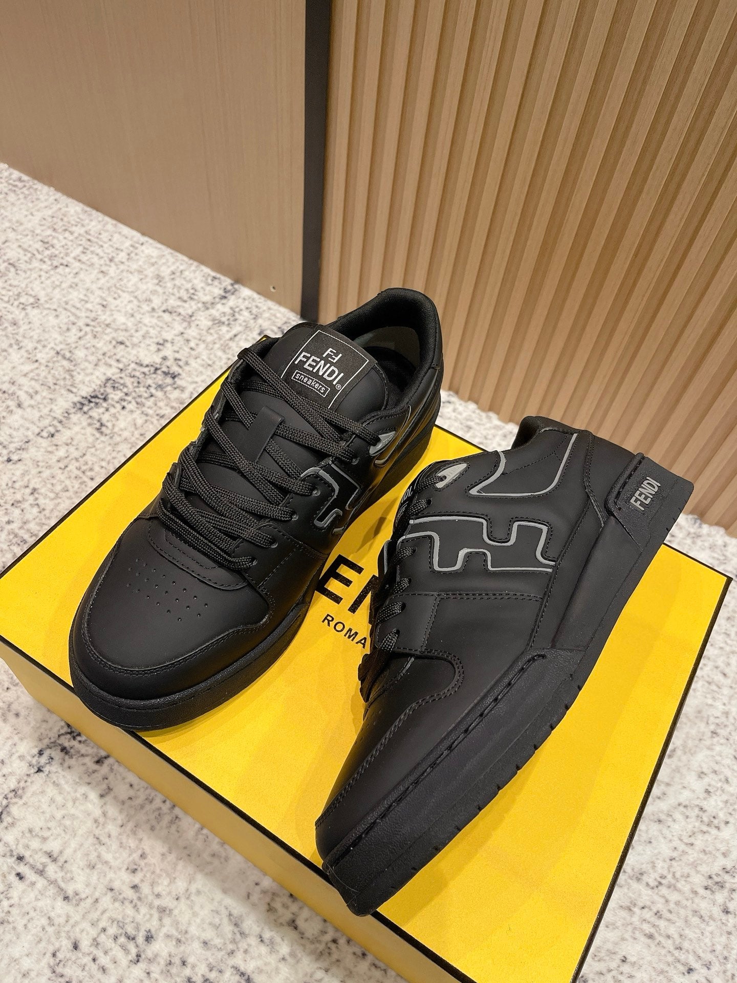 FENDI 25S MATCH SNEAKERS IN BLACK CALFSKIN STYLE 12