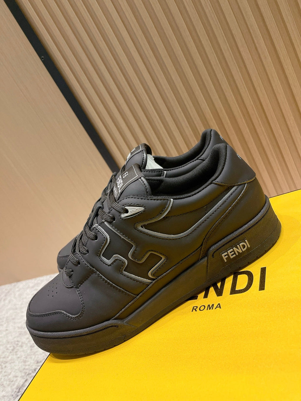 FENDI 25S MATCH SNEAKERS IN BLACK CALFSKIN STYLE 12