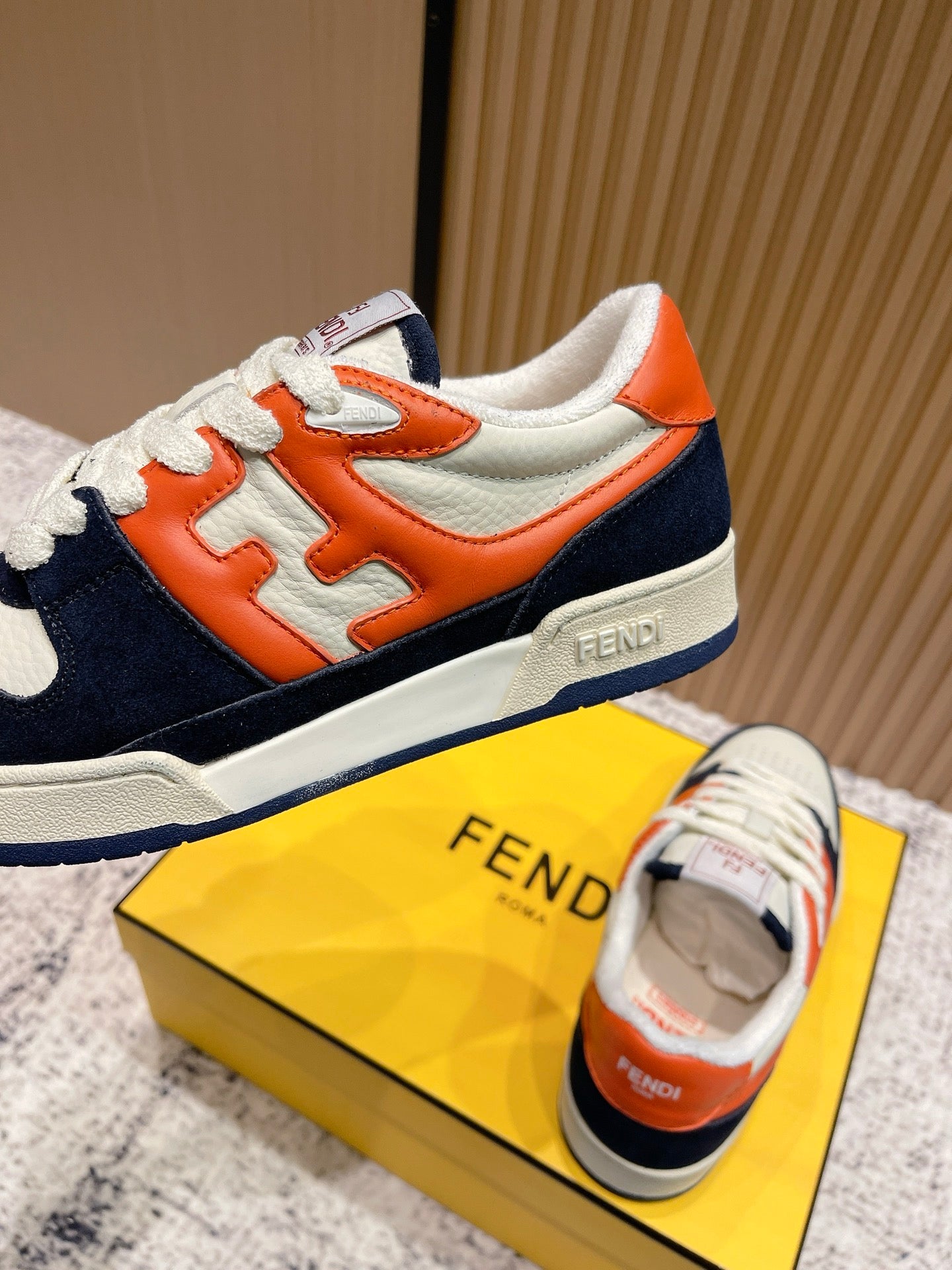 FENDI 25S MATCH SNEAKERS IN MULTICOLOR CALFSKIN AND SUEDE STYLE 9