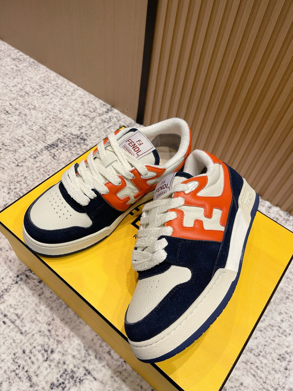 FENDI 25S MATCH SNEAKERS IN MULTICOLOR CALFSKIN AND SUEDE STYLE 9