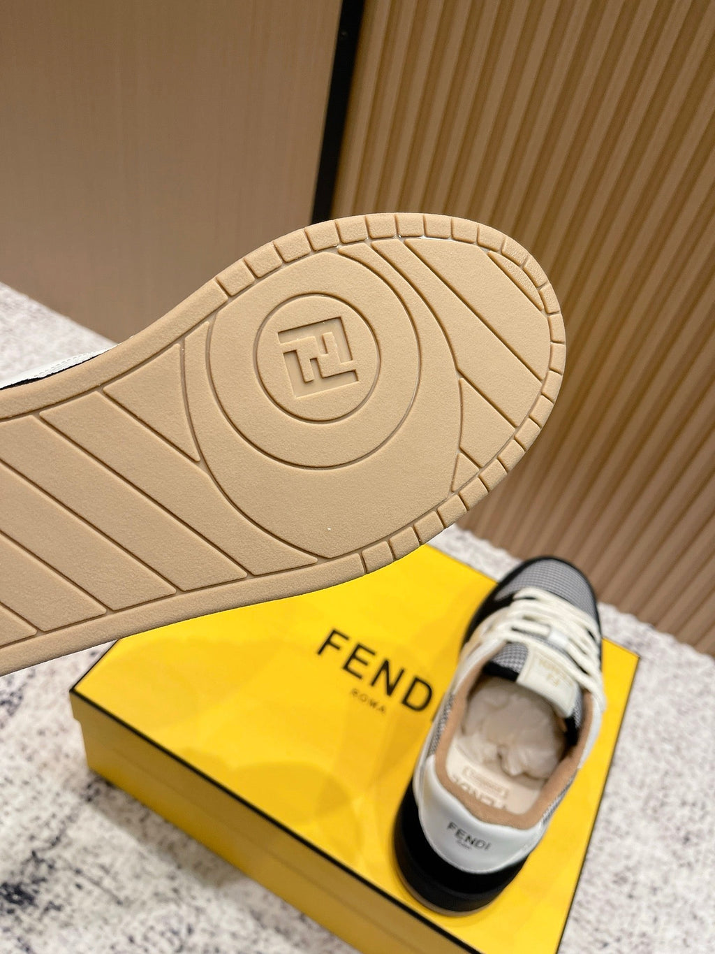FENDI 25S MATCH SNEAKERS IN BLACK SUEDE MIX WHITE CALFSKIN STYLE 4
