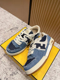 FENDI 25S MATCH SNEAKERS IN BLUE DENIM STYLE 1