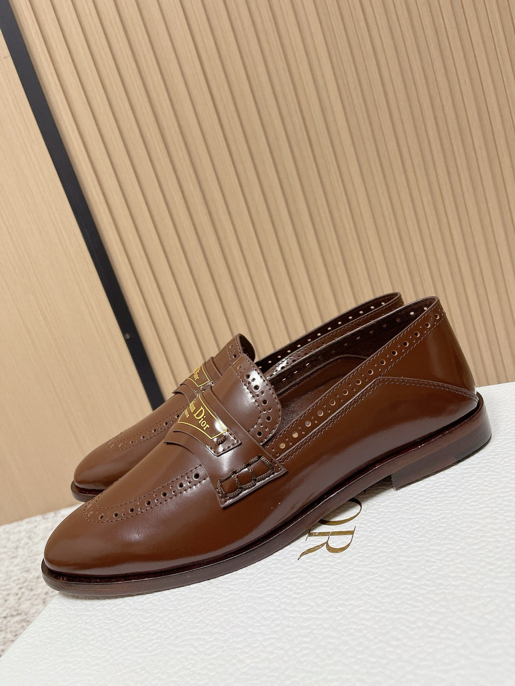 DIOR 25S BOY LOAFERS IN BROWN CALFSKIN