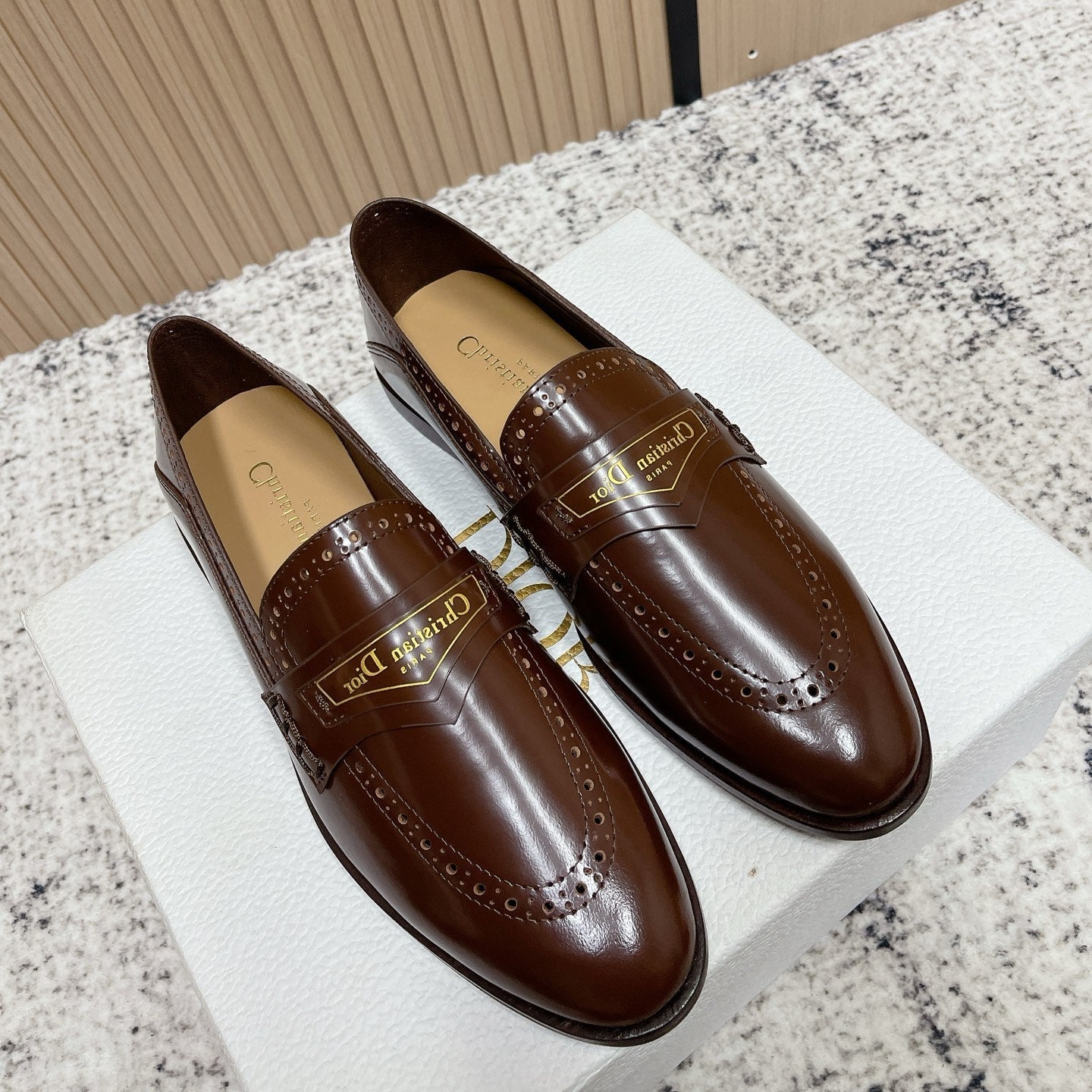 DIOR 25S BOY LOAFERS IN BROWN CALFSKIN
