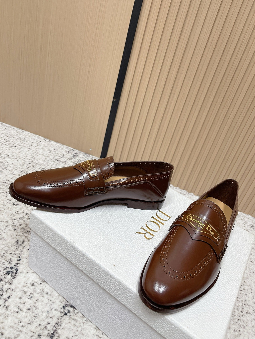 DIOR 25S BOY LOAFERS IN BROWN CALFSKIN