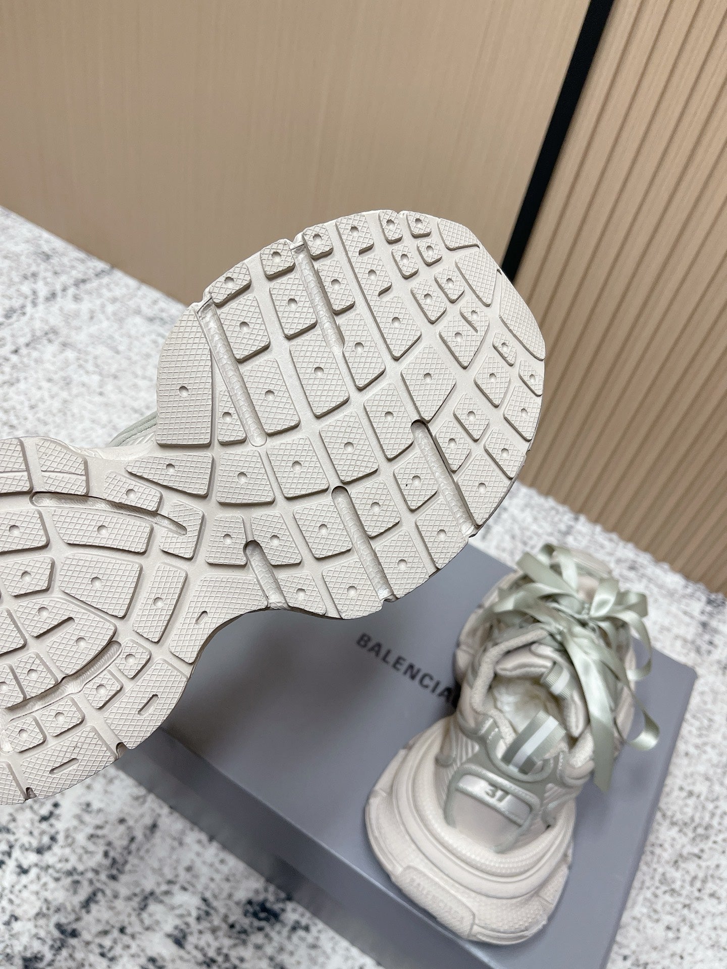 BALENCIAGA 25S 3XL SNEAKERS IN TAUPE GRAY PU LEATHER
