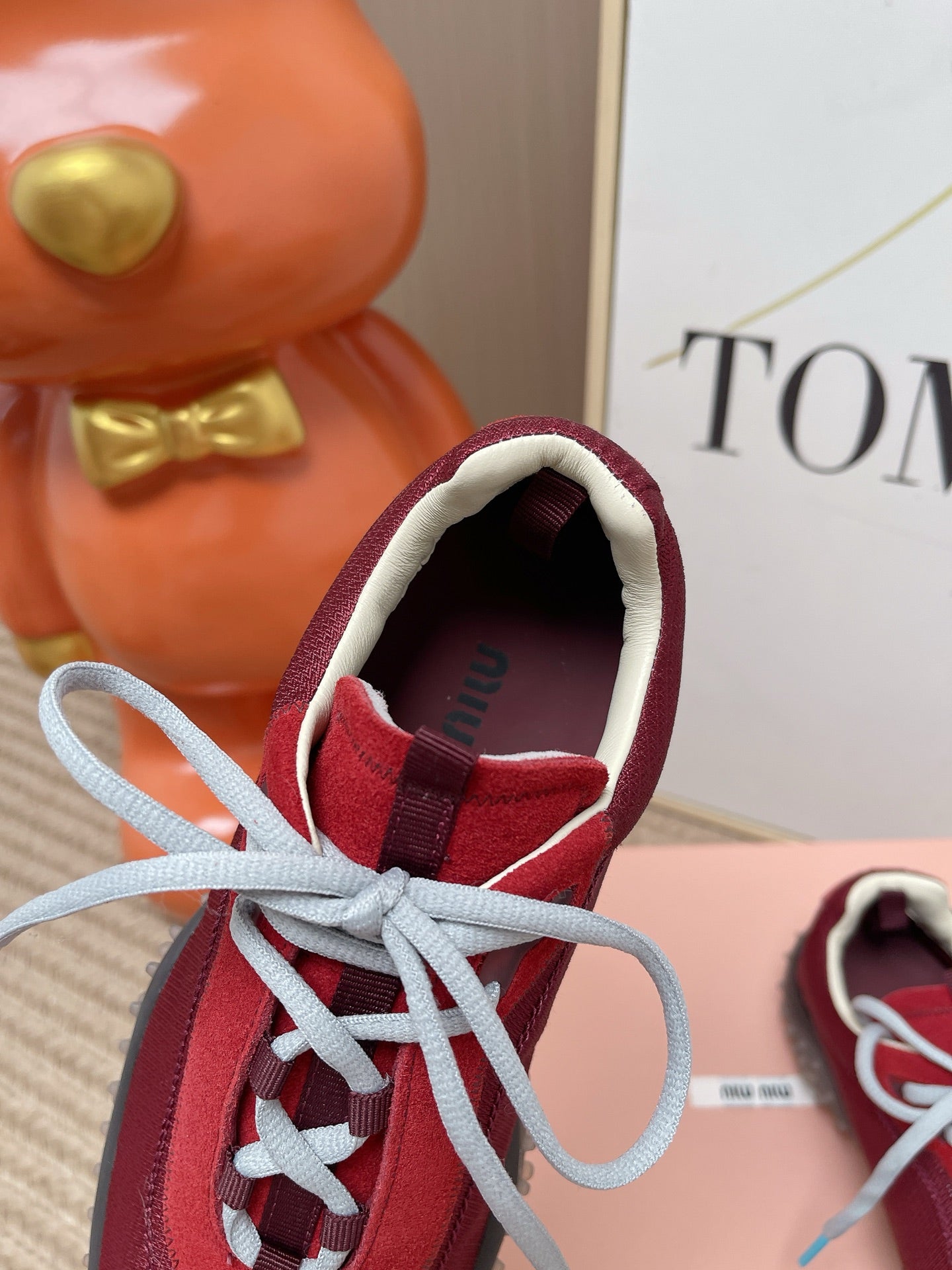 MIUMIU 26S SNEAKER IN RED SUEDE STYLE 5
