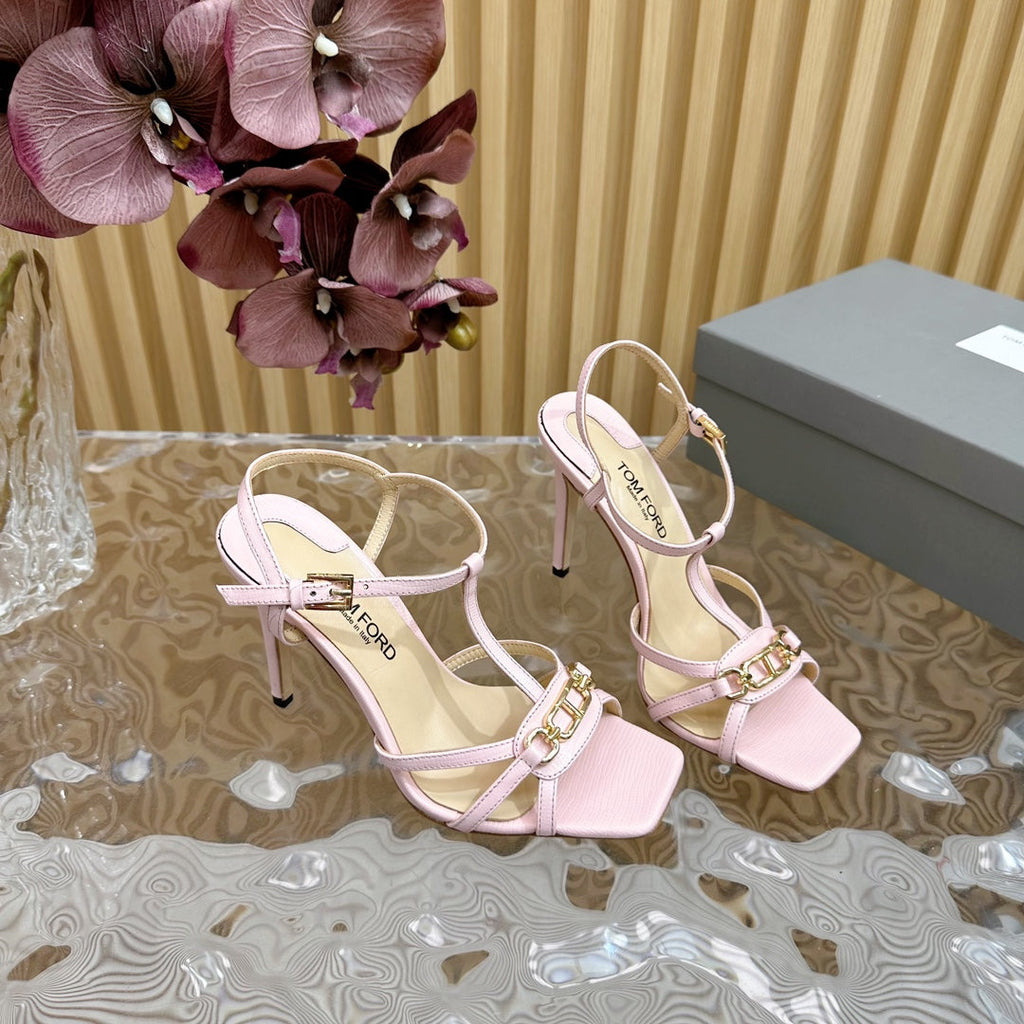 WHITNEY 10 CM SANDAL IN LIGHT PINK CALFSKIN