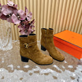 JILL 60 ANKLE BOOT IN CHOCOLATE BROWN SUEDE