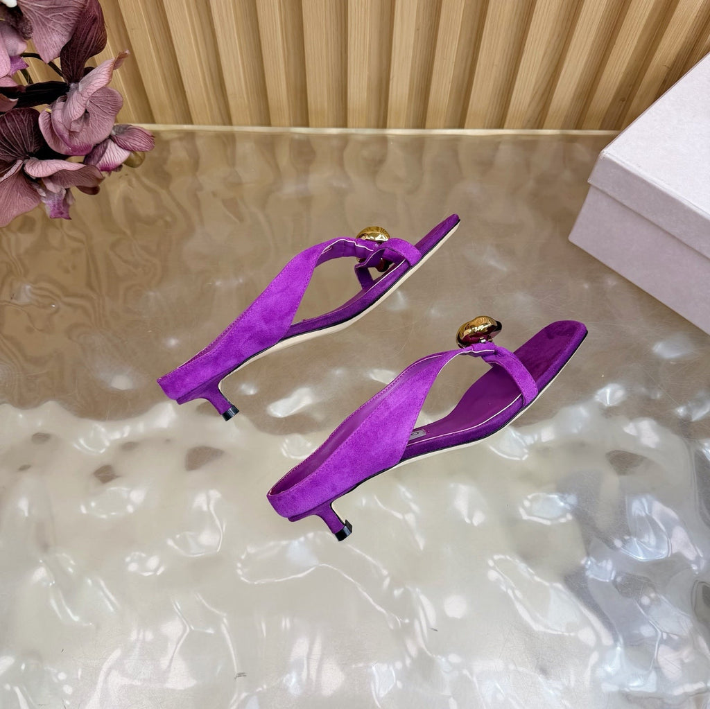 JIMMY CHOO 26S HIGH-HEEL SANDALS 35 MM IN PURPLE SUEDE