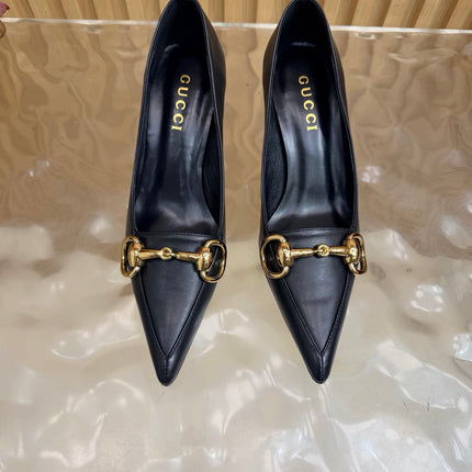 GUCCI 26S HIGH HEELS 65 MM IN BLACK SMOOTH LEATHER