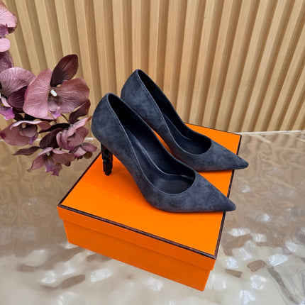 HM 26S HIGH-HEEL 80 MM IN DARK GREY SUEDE