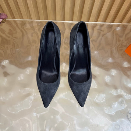 HM 26S HIGH-HEEL 80 MM IN DARK GREY SUEDE