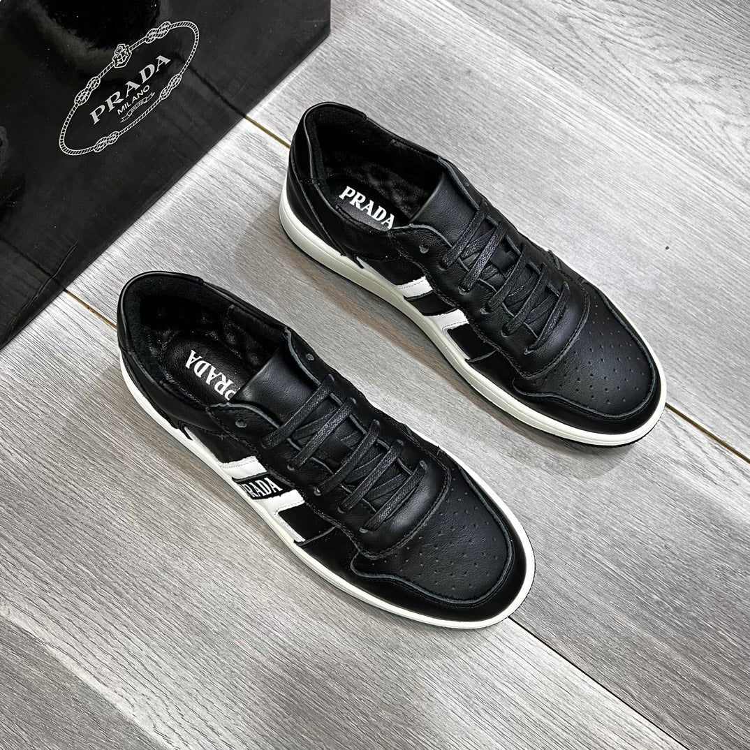 PRA TRAINER SHOES IN BLACK CALFSKIN