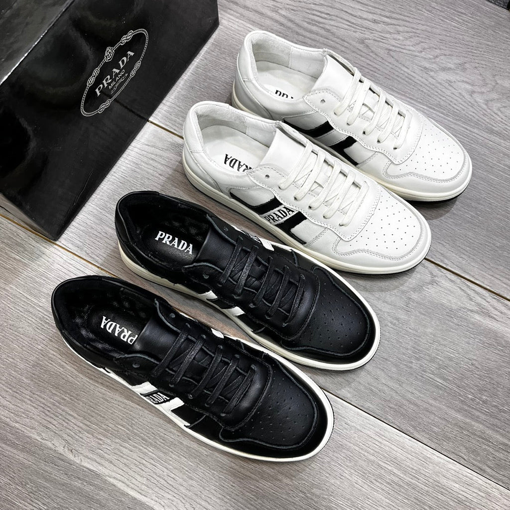 PRA TRAINER SHOES IN BLACK CALFSKIN
