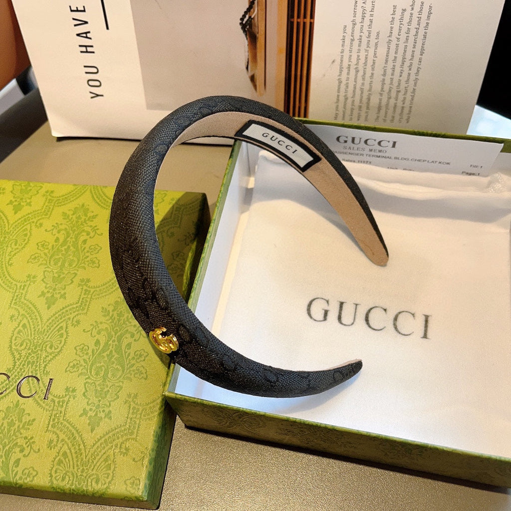 HEADBAND IN BLACK MONOGRAM CANVAS 406055