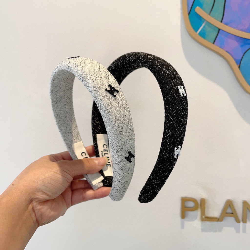 BLACK TWEED FABRIC HAIRBAND 420647