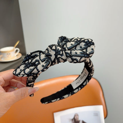 DIOR 26S HEADBAND IN BLACK AND WHITE FABRIC 494576