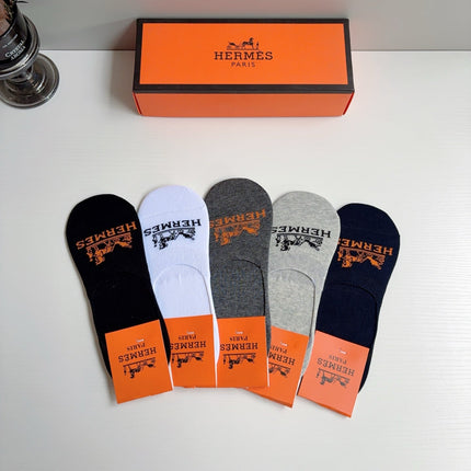 HERMES 26S NO-SHOW SOCKS 400428 (1 BOX)