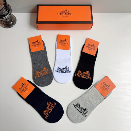 HERMES 26S NO-SHOW SOCKS 400428 (1 BOX)