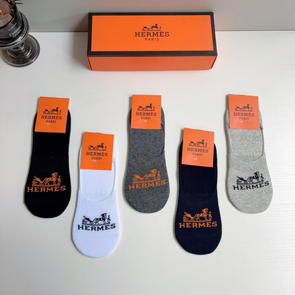 HERMES 26S NO-SHOW SOCKS 400428 (1 BOX)