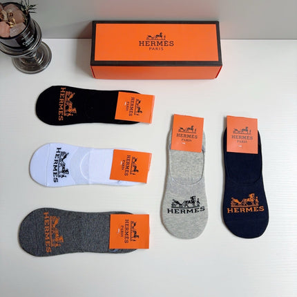 HERMES 26S NO-SHOW SOCKS 400428 (1 BOX)