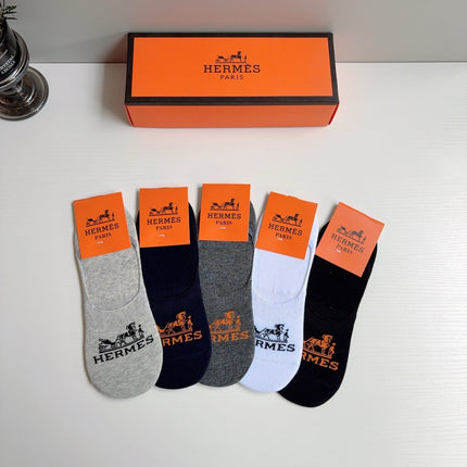 HERMES 26S NO-SHOW SOCKS 400428 (1 BOX)