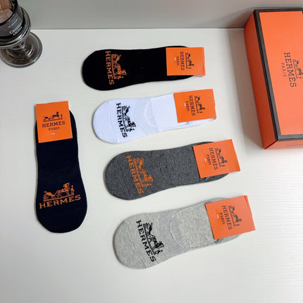 HERMES 26S NO-SHOW SOCKS 400428 (1 BOX)
