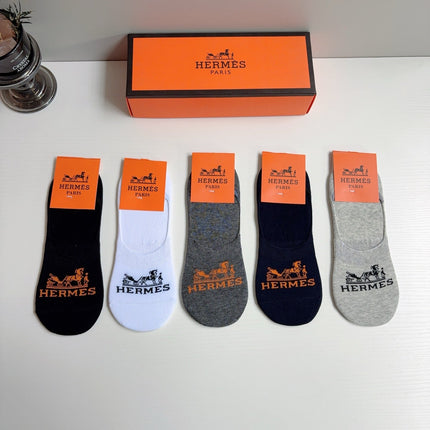 HERMES 26S NO-SHOW SOCKS 400428 (1 BOX)