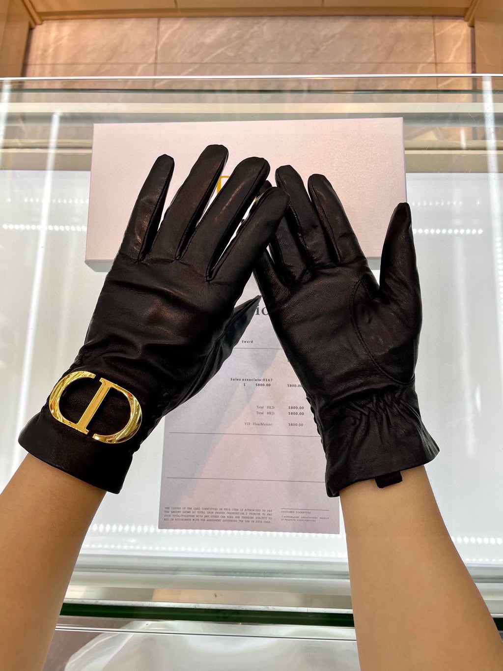 TOUCHSCREEN GLOVES IN BLACK GOATSKIN 444463