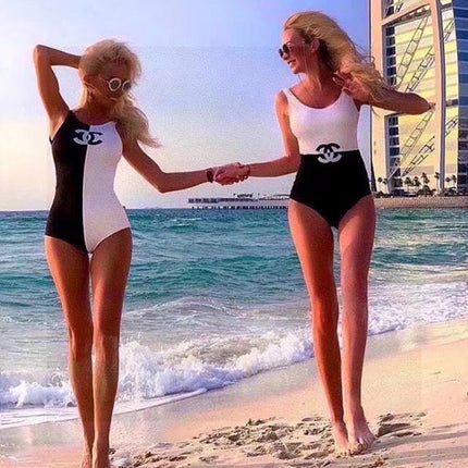 CC BIKINI SWIMSUIT SET IN BLACK AND WHITE 613718