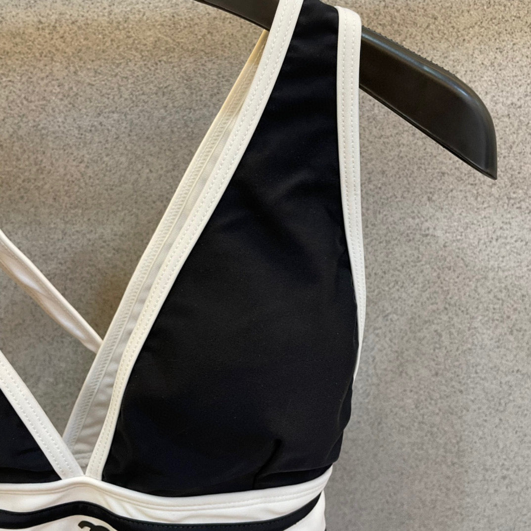 CC BIKINI SWIMSUIT SET BLACK WHITE 173343