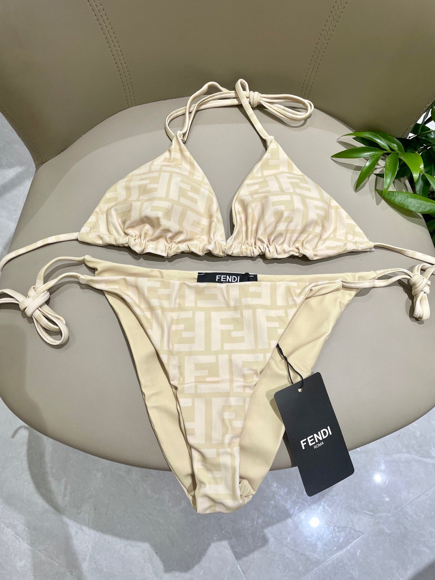 FENDI BIKINI 25S TWO PIECE IN BEIGE 742661