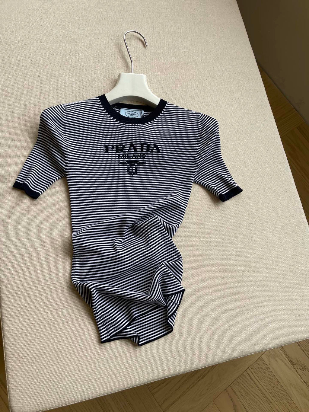 PRADA 26S SHORT-SLEEVE KNIT TOP 1003