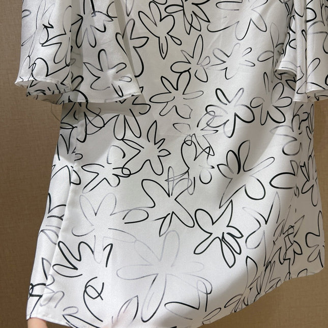 CHLOE 26S PRINTED SILK BLOUSE STYLE 113