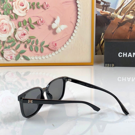 CHANEL 26S SQUARE-FRAME SUNGLASSES IN BLACK ACETATE 408396
