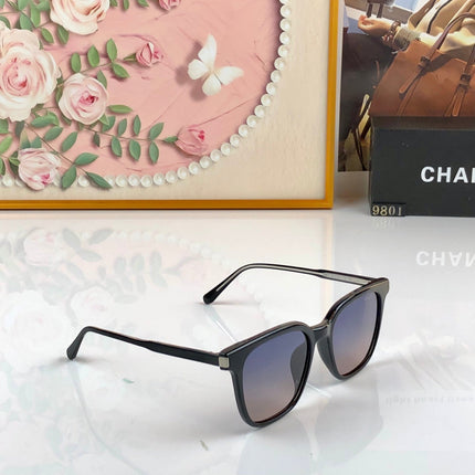 CHANEL 26S SQUARE-FRAME SUNGLASSES IN BLACK ACETATE 408397