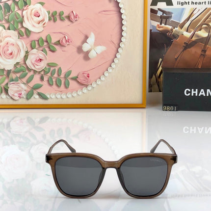 CHANEL 26S SQUARE-FRAME SUNGLASSES IN BROWN ACETATE 408398